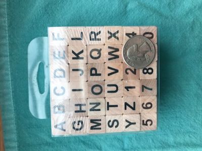 Letters and numbers (rubber stamps)