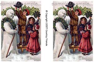 Tag 4 (Vintage Snowman and Kids-2)