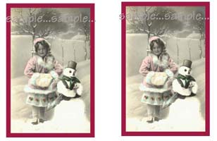 Tag 5 (Vintage Snowgirl and Snowman)